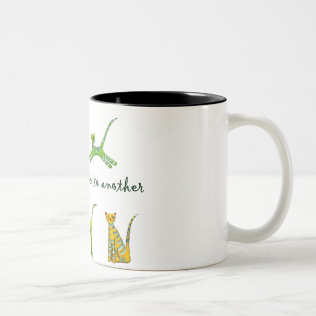 Caneca De Café Em Dois Tons Um gato apenas conduz a outro (Direita)