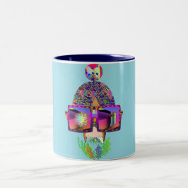 Caneca De Café Em Dois Tons Um Glint Na Minha Lente Novelty Blue