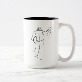 Caneca De Café Em Dois Tons Um Jogador De Violão Saindo