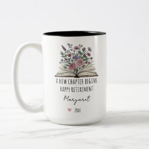 Caneca De Café Em Dois Tons Um Novo Capítulo Começa A Reforma Floral Personali