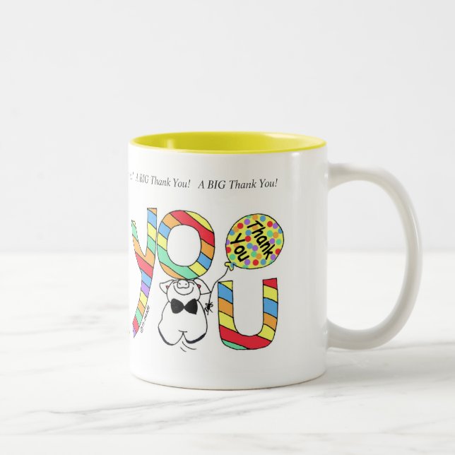 Caneca De Café Em Dois Tons "Um obrigado GRANDE você! "Caneca (Direita)