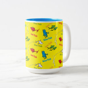 Caneca De Café Em Dois Tons Um Peixe Dois Peixes Padrão Amarelo