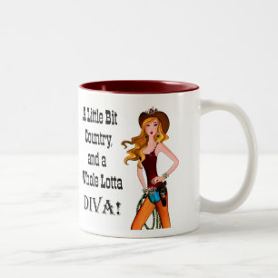 Caneca De Café Em Dois Tons Um pequeno país e um Lotta DIVA!