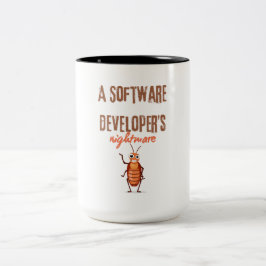 Caneca De Café Em Dois Tons Um pesadelo de desenvolvedores de software é engra