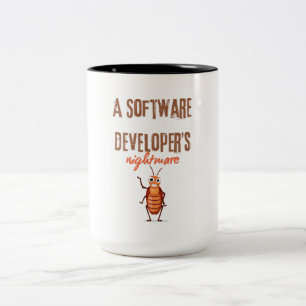 Caneca De Café Em Dois Tons Um pesadelo de desenvolvedores de software é engra