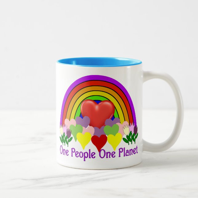 Caneca De Café Em Dois Tons Um pessoas do planeta um (Direita)