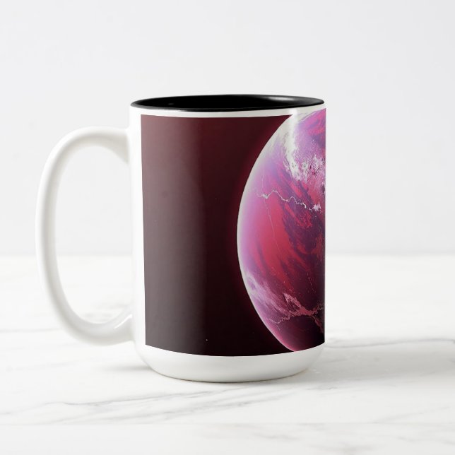 Caneca De Café Em Dois Tons Um Planeta Misterioso e Belo (Esquerda)