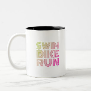 Caneca De Café Em Dois Tons Um presente Triathlon excelente para seu amigo ou 