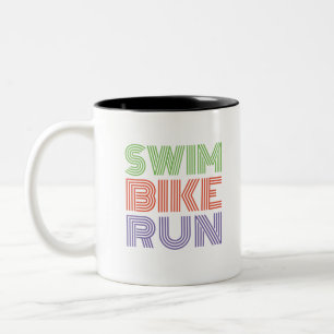 Caneca De Café Em Dois Tons Um presente Triathlon excelente para seu amigo ou