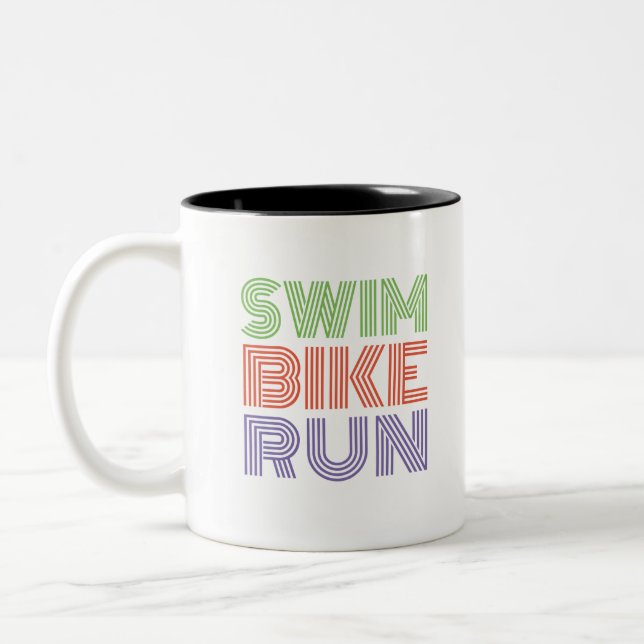 Caneca De Café Em Dois Tons Um presente Triathlon excelente para seu amigo ou  (Esquerda)
