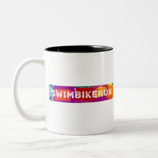 Caneca De Café Em Dois Tons Um presente Triathlon excelente para seu amigo ou