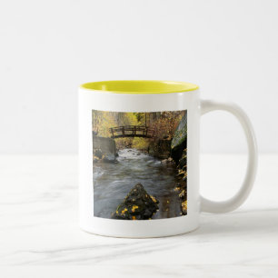 Caneca De Café Em Dois Tons Um rio que funciona através da garganta americana