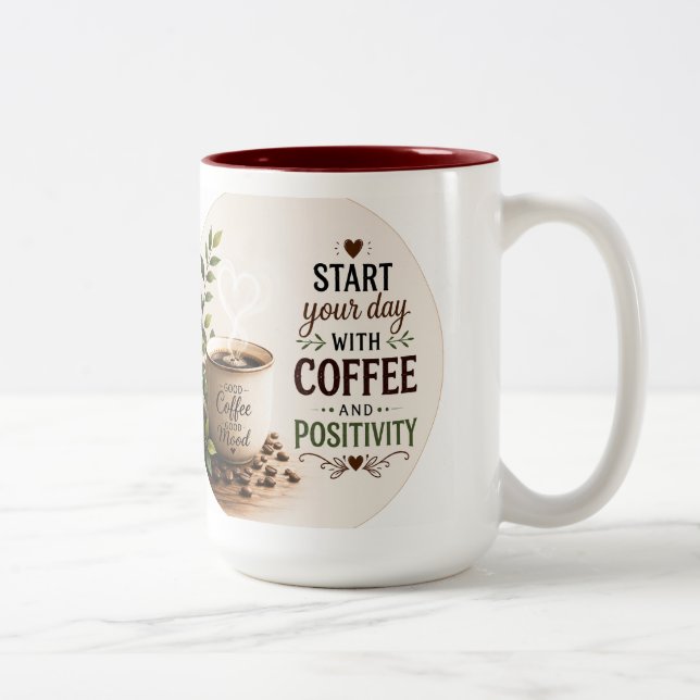 Caneca De Café Em Dois Tons Um tema aconchegante de café  (Direita)