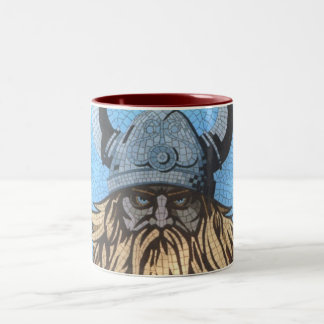 Caneca De Café Em Dois Tons um viquingue enlouquecido em uma caneca