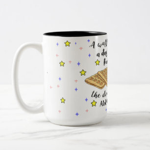 Caneca De Café Em Dois Tons Um Waffle um o dia mantem o doutor Afastado!
