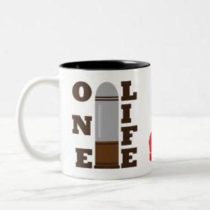 Caneca De Café Em Dois Tons Uma bala matou uma vida com família