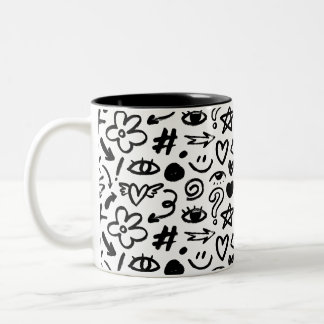 Caneca De Café Em Dois Tons Uma caneca com um design moderno e bonito em preto