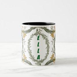 Caneca De Café Em Dois Tons Uma caneca de café floral personalizável com dois