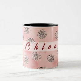 Caneca De Café Em Dois Tons Uma caneca de café floral personalizável com dois
