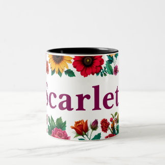 Caneca De Café Em Dois Tons Uma caneca de café floral personalizável com dois