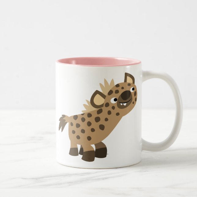 Caneca De Café Em Dois Tons Uma Cartoon Curiosa Hyena Mug (Direita)