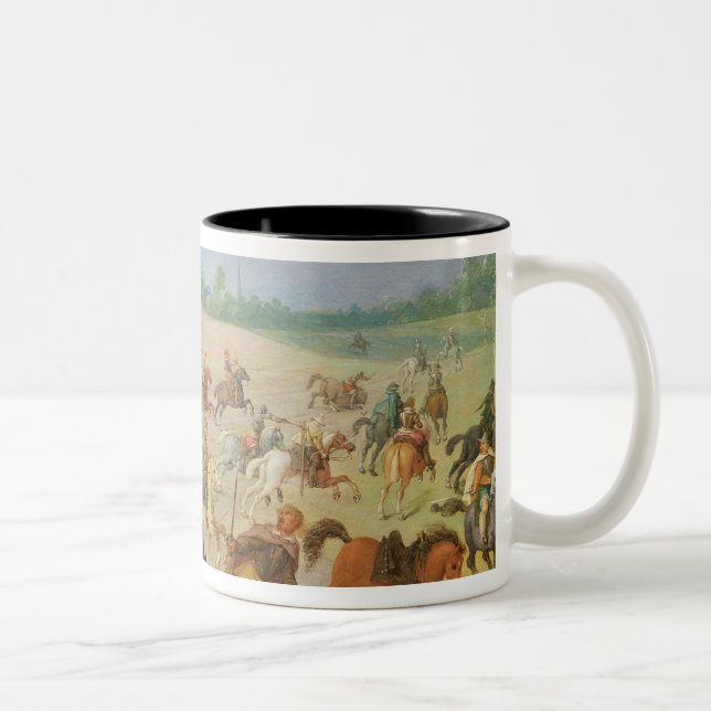 Caneca De Café Em Dois Tons Uma cavalaria luta (Direita)