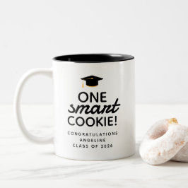 Caneca De Café Em Dois Tons Uma Celebração de Festa de formatura Smart Cookie