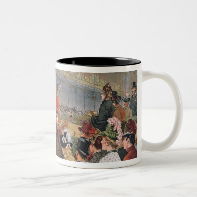 Caneca De Café Em Dois Tons Uma corrida de cavalos, 1886 (Direita)