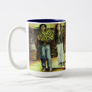 Caneca De Café Em Dois Tons Uma Fase de ChapeI Sistina de um ChaIIenge