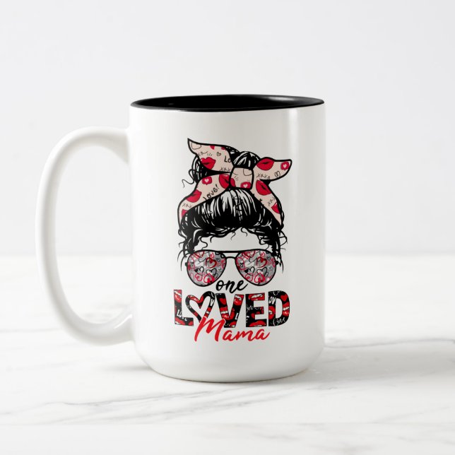 Caneca De Café Em Dois Tons Uma Mama Amada (Esquerda)