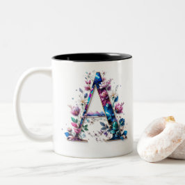 Caneca De Café Em Dois Tons Uma Mug de Café - Design Floral para Presença