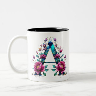 Caneca De Café Em Dois Tons Uma Mug de Café - Design Floral para Presença