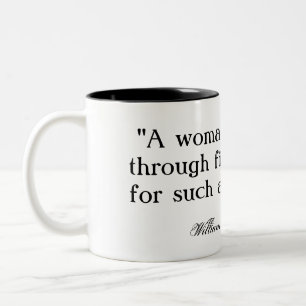 Caneca De Café Em Dois Tons Uma mulher funcionaria através do fogo…