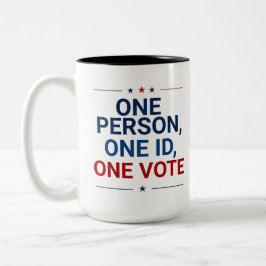 Caneca De Café Em Dois Tons Uma Pessoa Patriótica, Uma ID, Um Voto