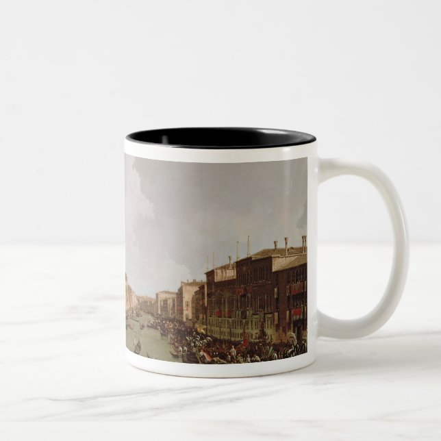 Caneca De Café Em Dois Tons Uma regata no canal grande, c.1735 (Direita)