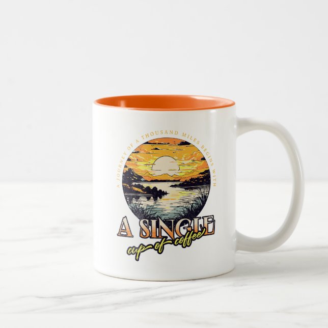 Caneca De Café Em Dois Tons Uma Solteiro de café (Direita)