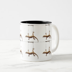 Caneca De Café Em Dois Tons Uma Taça para o Lizard Enchido em Todos