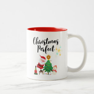 Caneca De Café Em Dois Tons Uma Torta de Natal Perfeita