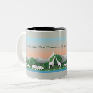 Caneca De Café Em Dois Tons Uma vida.... Uma chance, para salvar nosso Planeta