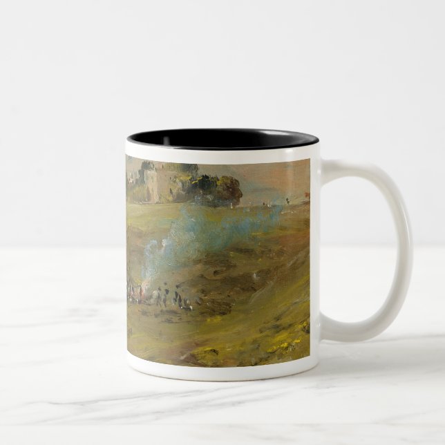 Caneca De Café Em Dois Tons Uma vista da charneca de Hampstead, com figuras (Direita)