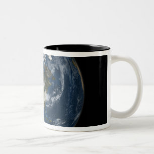 Caneca De Café Em Dois Tons Uma vista da terra