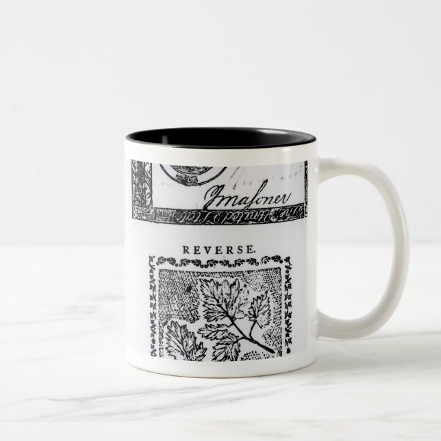 Caneca De Café Em Dois Tons Umas seis notas de dólar colonial (Direita)