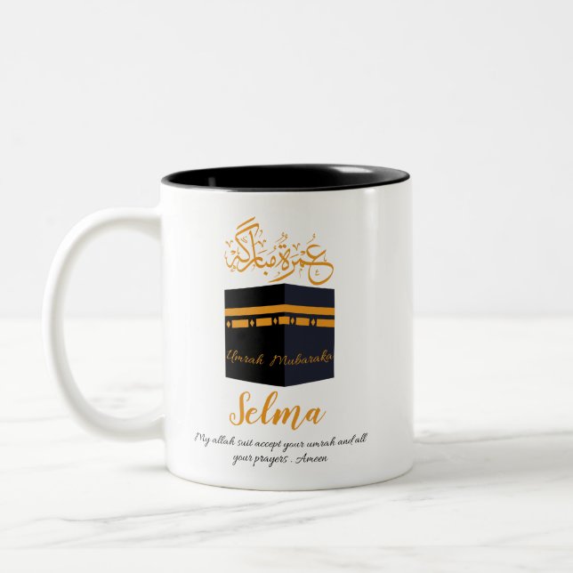 Caneca De Café Em Dois Tons umrah mubarak (Esquerda)