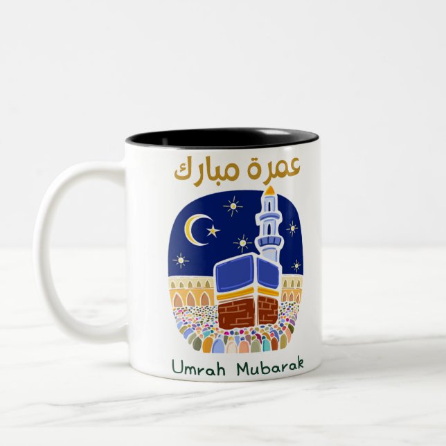 Caneca De Café Em Dois Tons Umrah mubarak para avós, pais, tio, tias (Esquerda)