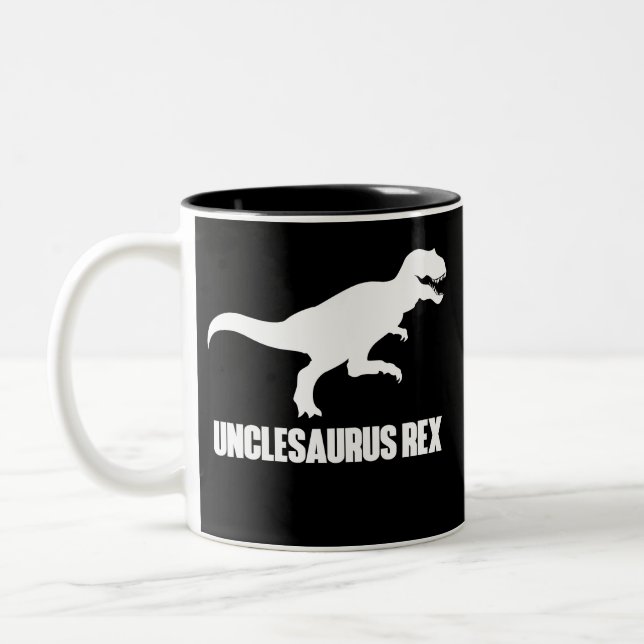 Caneca De Café Em Dois Tons Unclesaurus Rex T engraçado para tios (Esquerda)