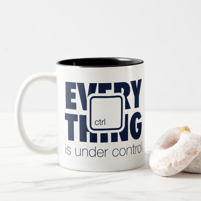 Caneca De Café Em Dois Tons Under ctrl (Com Donut)