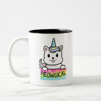 Caneca De Café Em Dois Tons Unicat Caticorn Medágico Cat Men Women Bo