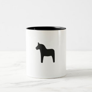 Caneca De Café Em Dois Tons Único cavalo preto de Dala