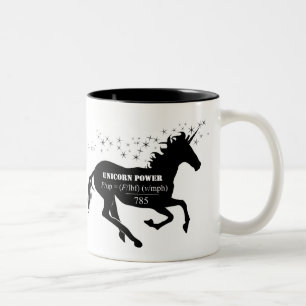 Caneca De Café Em Dois Tons Unicorn Power Falso Math Fórmula Engraçada