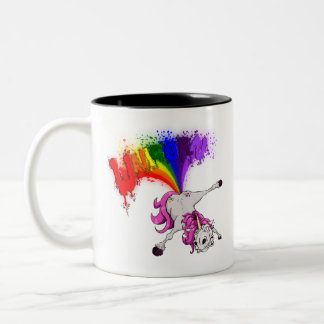 Caneca De Café Em Dois Tons unicorn rainbow fart